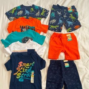 Dinosaur LOT toddler Boy 3T shirt shorts blue orange